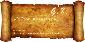 Gózon Krisztina névjegykártya